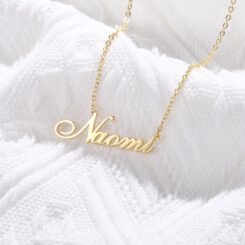 14k Gold Name Plate Necklace