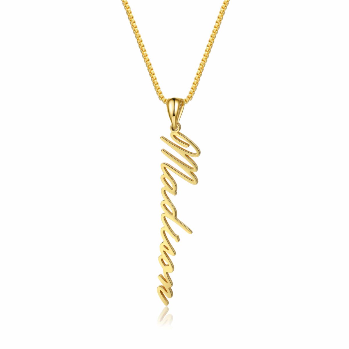 14k Real Gold Vertical Name Necklace