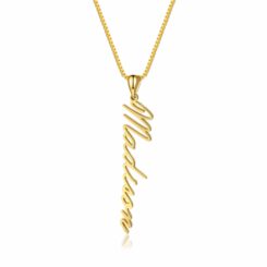 14k Real Gold Vertical Name Necklace