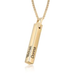 Gold 3D Bar Necklace