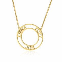 3 Name Necklace Circle Name Necklace