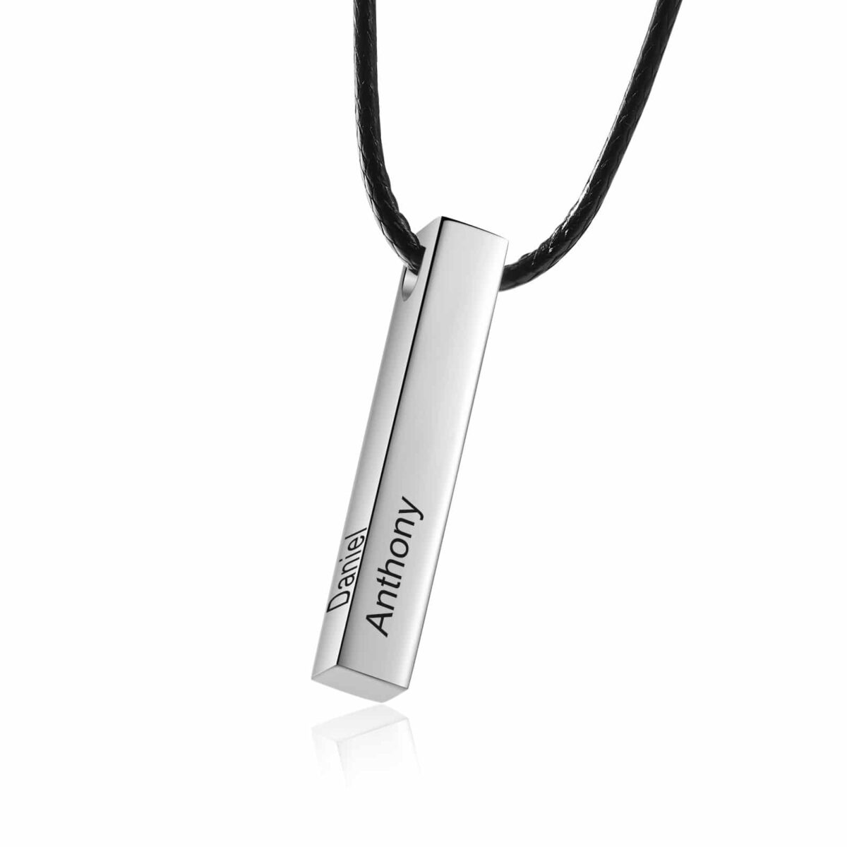 3d Bar Necklace For Men White Background