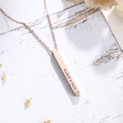 4 Sides Bar Necklace For Mom