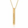 4 Sides Bar Necklace Gold