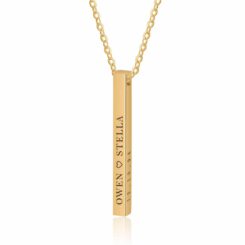 4 Sides Bar Necklace Gold