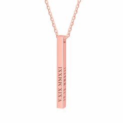 4 Sides Bar Necklace Rose Gold