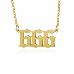 666 Angle Number Necklace Gold