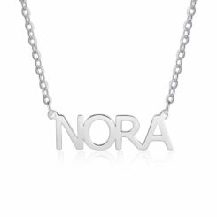 Sterling Silver Block Name Necklace