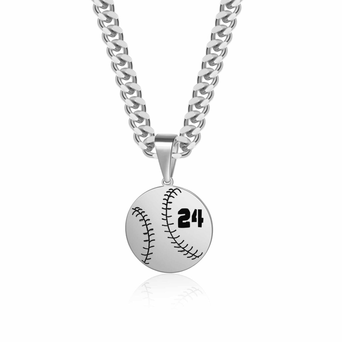 Baseball Chains With Numbers Silver