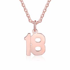 Baseball Number Necklace Rose Gold