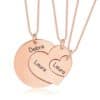 Big Sis Middle Sis Little Sis Necklace Rose Gold Set