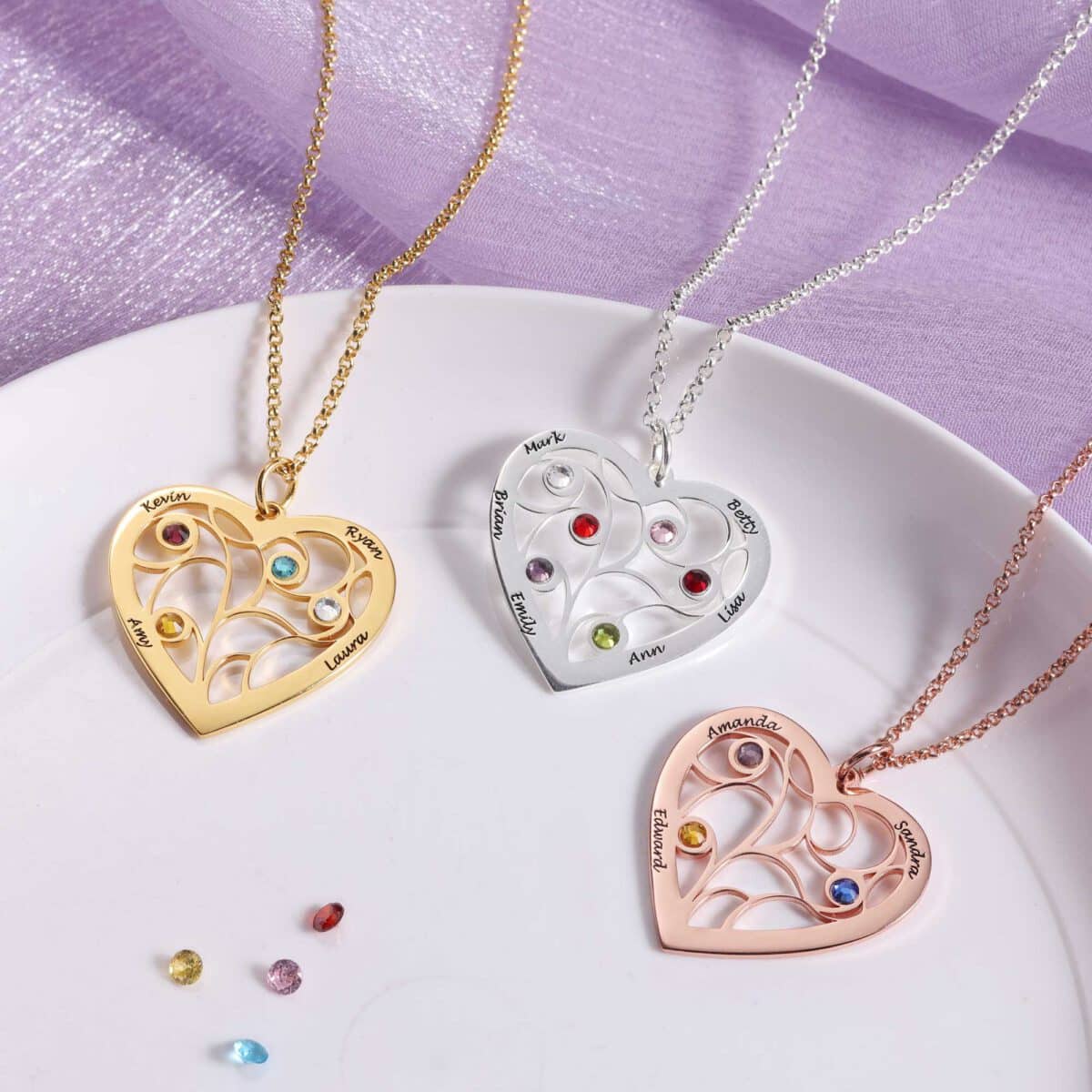 Birthstone Heart Necklace