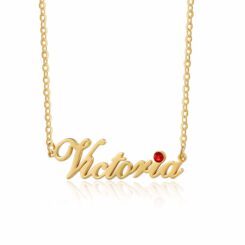 Birthstone Name Necklace