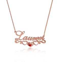 Birthstone Name Necklace