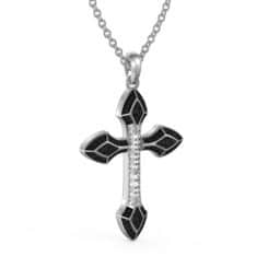 Black Cross Necklace Personalized