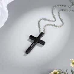 Black Cross Necklace Personalized Gift For Men