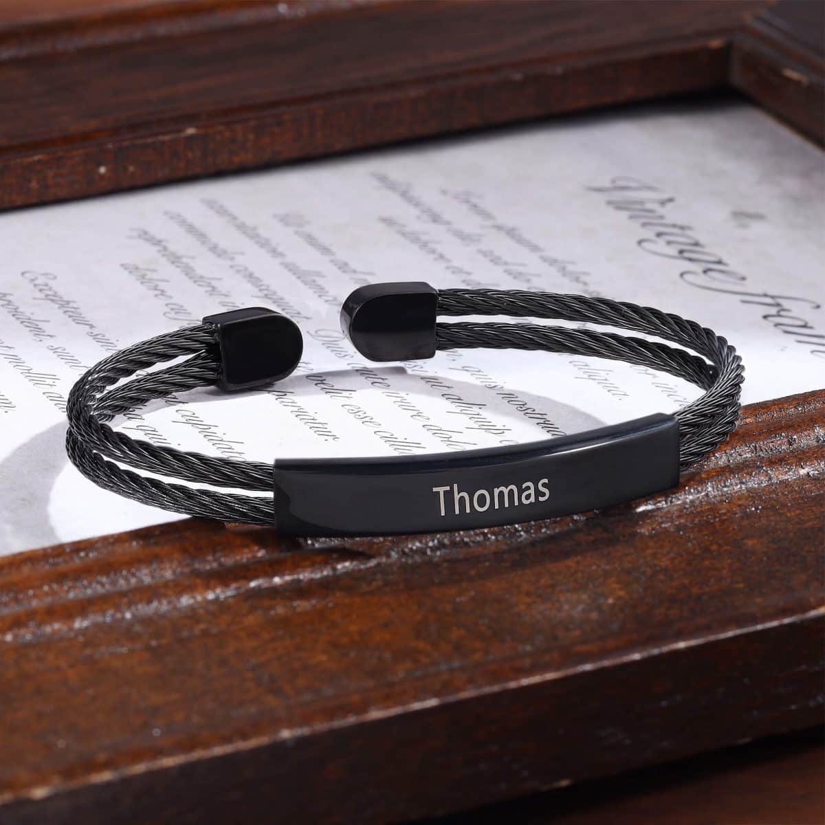 Black Men Bracelet Adjustable