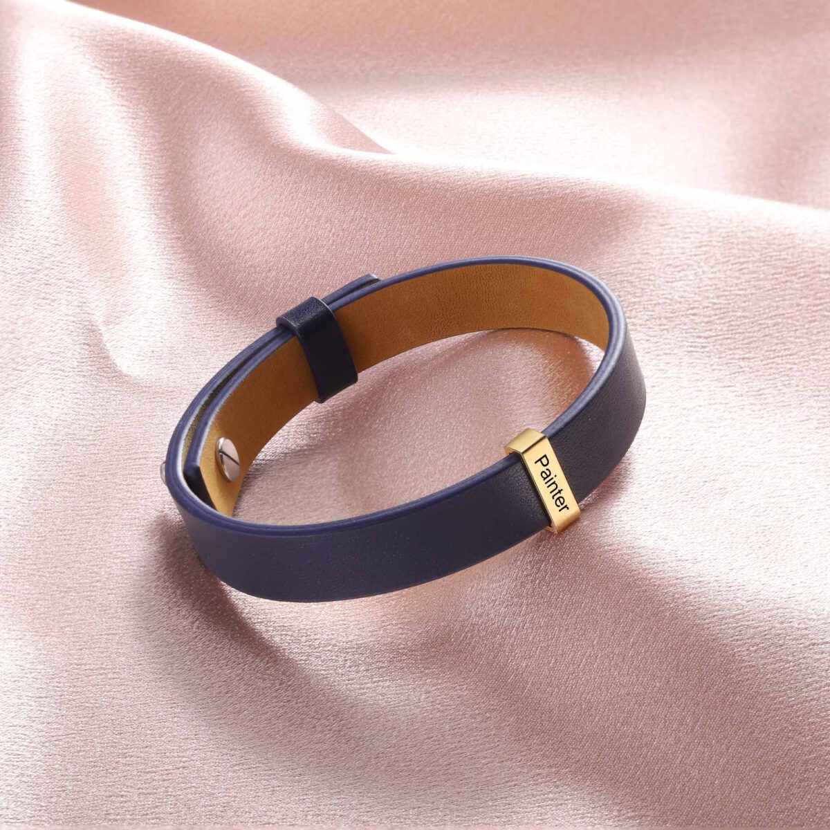 Blue Leather Bracelet For Him