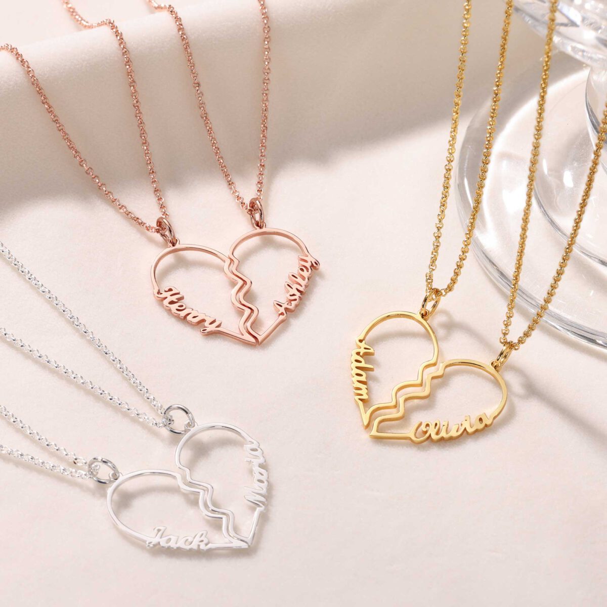 Broken Heart Necklace Set