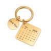 Calendar Keychain Anniversary Date Gold