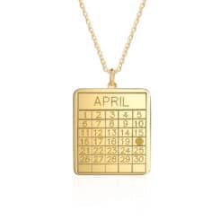 Calendar Necklace Gold