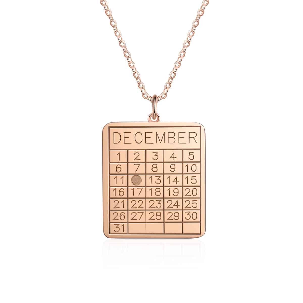 Calendar Necklace Rose Gold