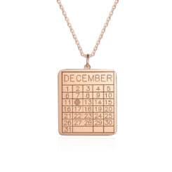 Calendar Necklace Rose Gold