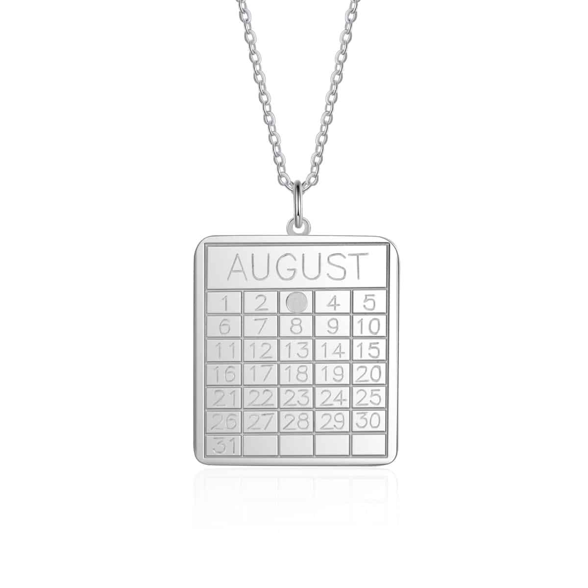 Calendar Necklace Silver