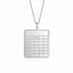 Calendar Necklace Silver