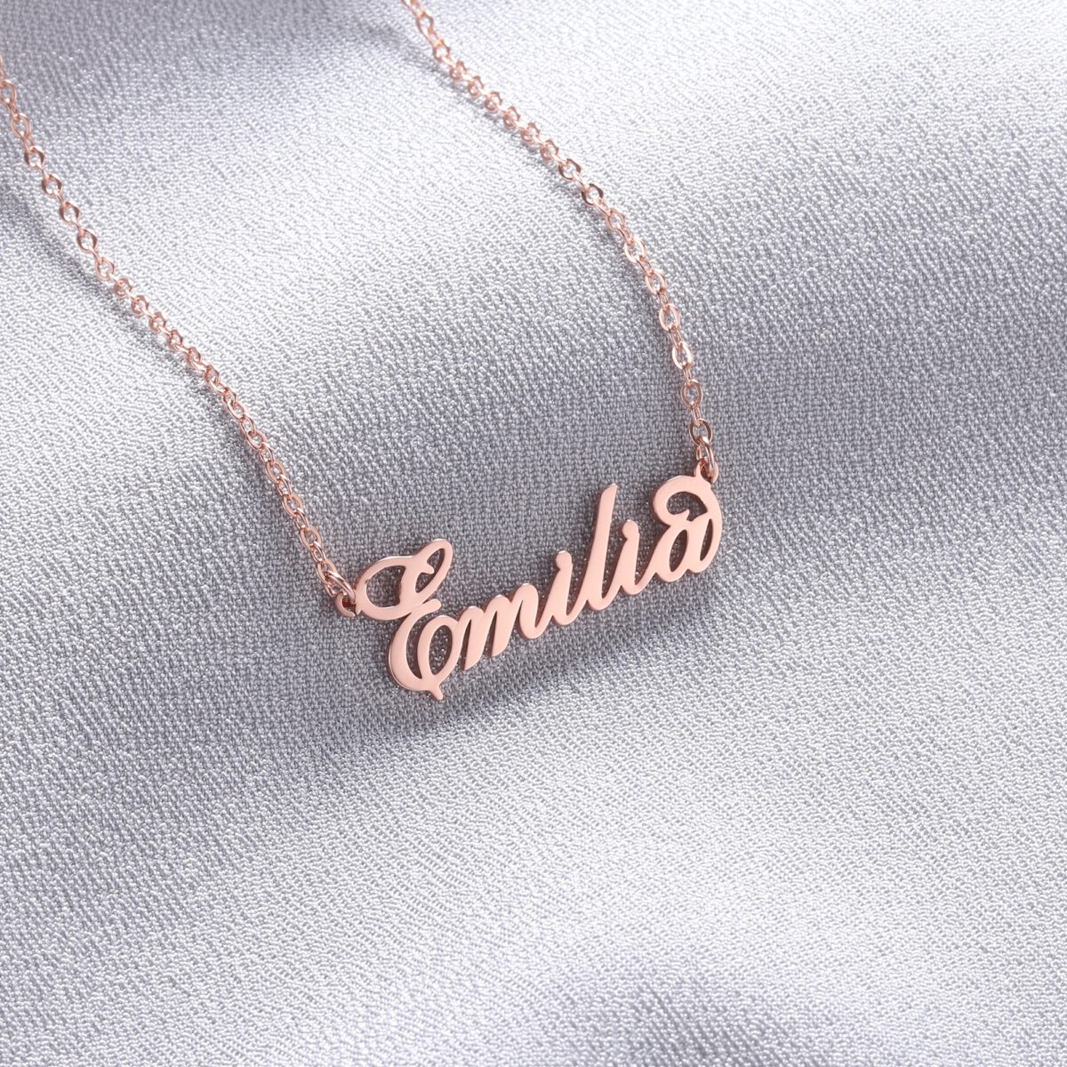 Carrie Name Necklace Rose Gold