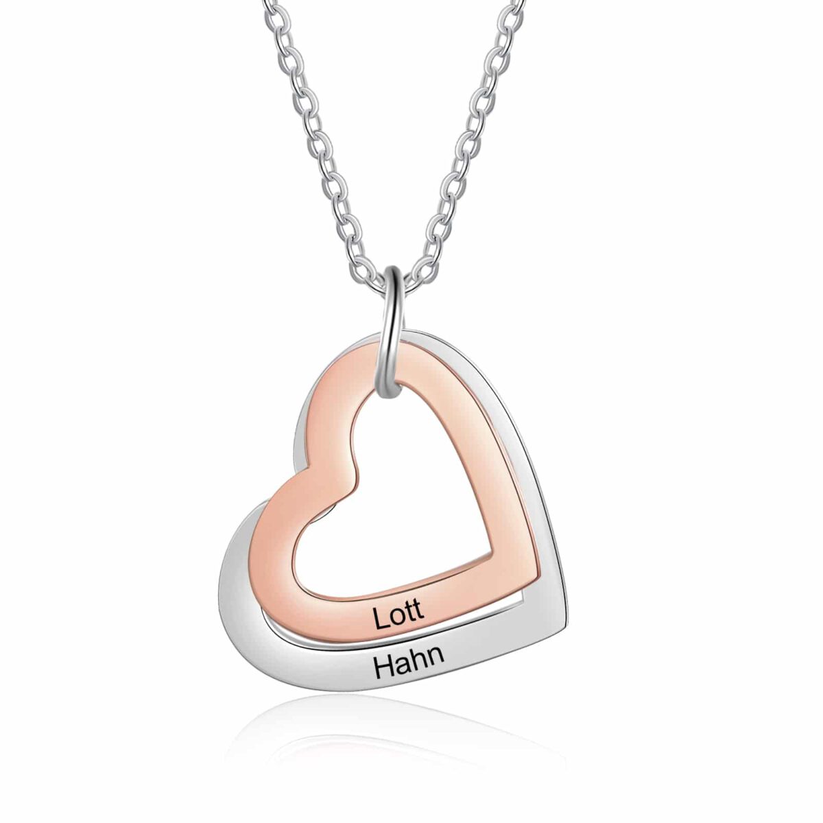 Couple Heart Necklace With Engraved Names