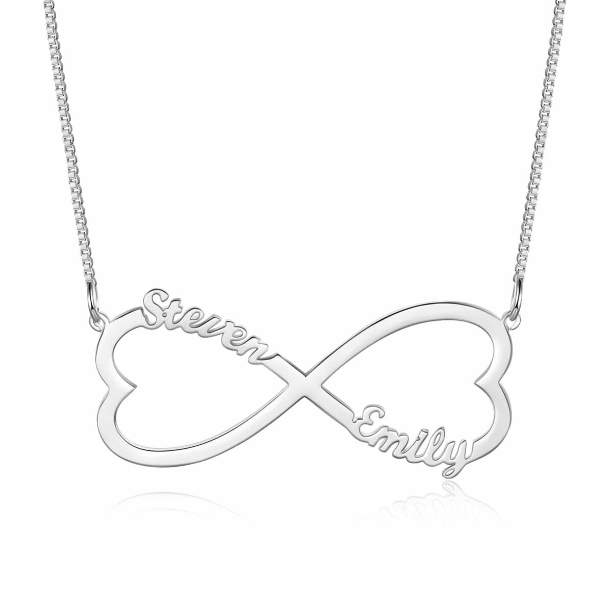 Couple Initial Necklace Sterling Silver