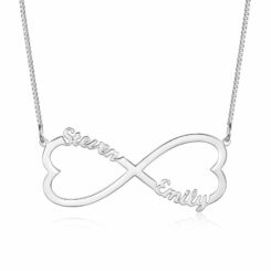 Couple Initial Necklace Sterling Silver