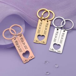 Couple Key Chains Bar Shape Set of 2