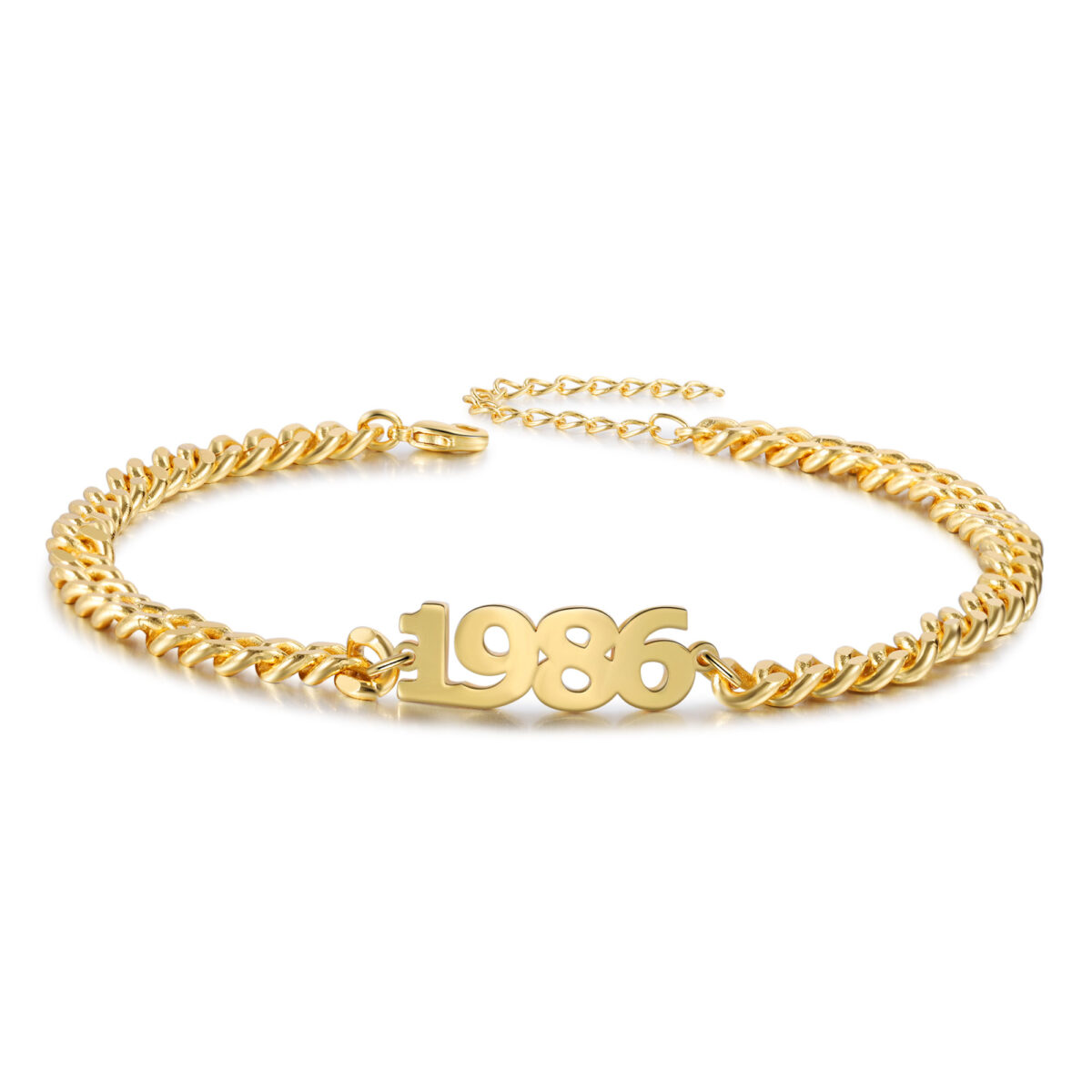 Cuban Link Name Chain Bracelet for Men Women