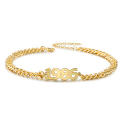 Cuban Link Name Chain Bracelet for Men Women