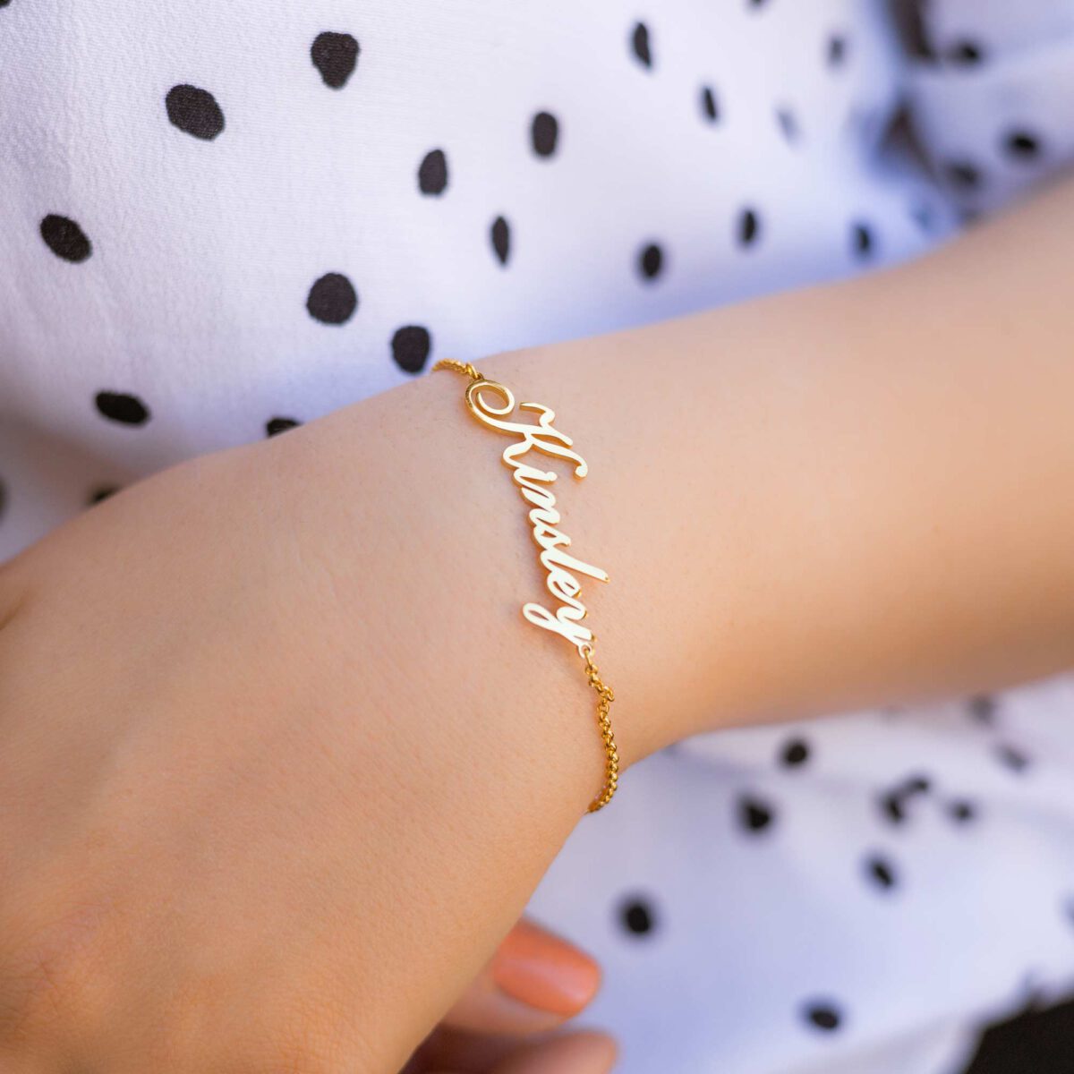 Custom Name Bracelet Gold