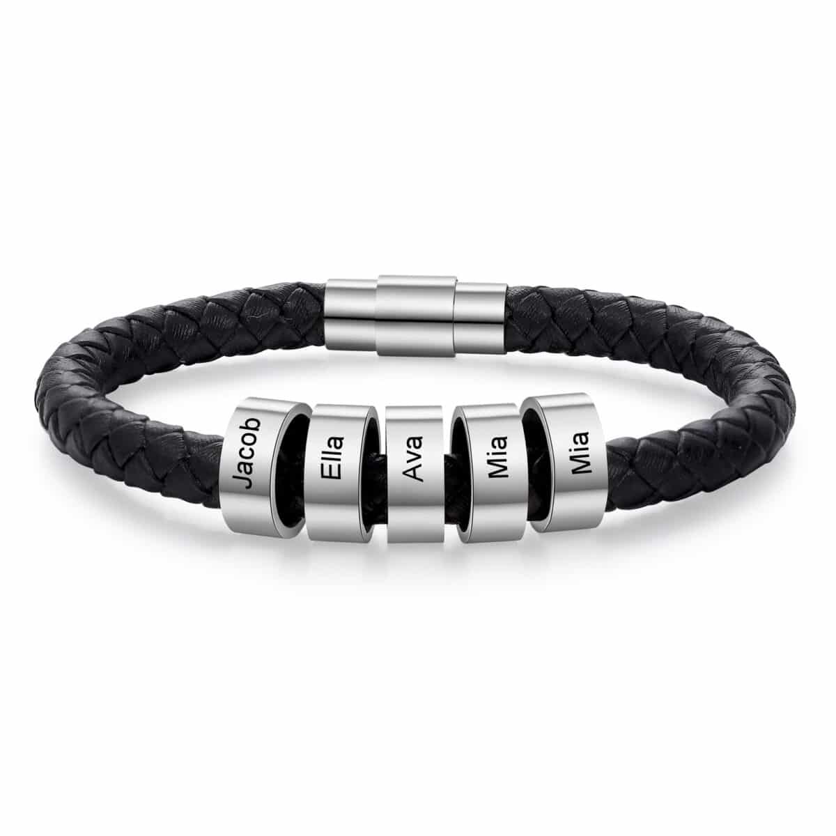 Dad Bracelet Black Leather