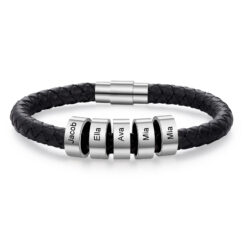 Dad Bracelet Black Leather