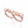 Double Finger Ring Rose Gold