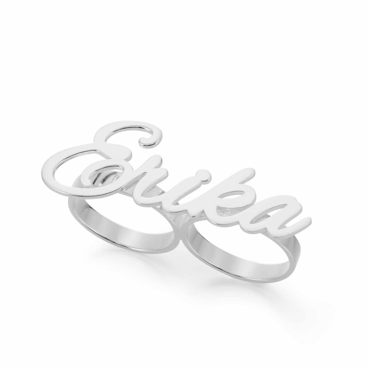 Double Finger Ring Silver Two Finger Ring