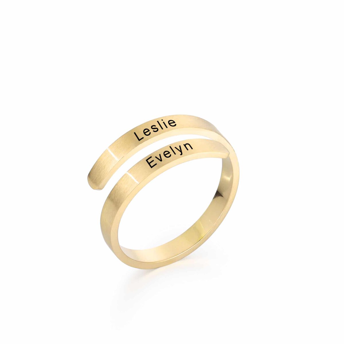 Double Name Ring Gold Personalized