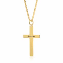 Engraved Cross Necklace Mens