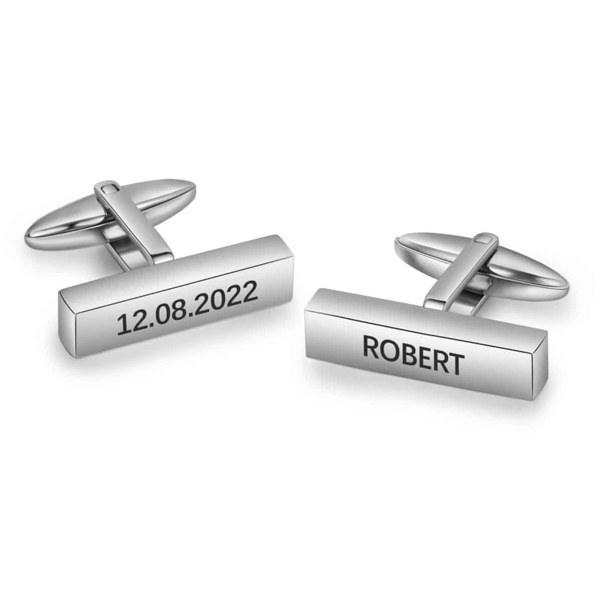 Engraved Cufflinks Silver