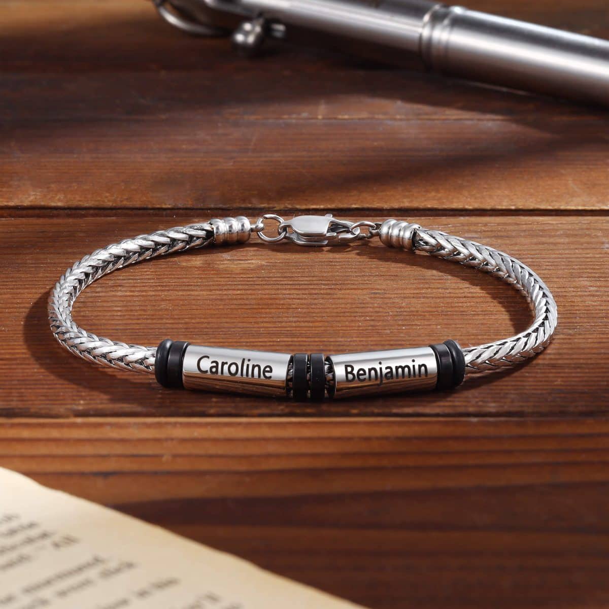 Engraved Men Bracelet with Kids Names