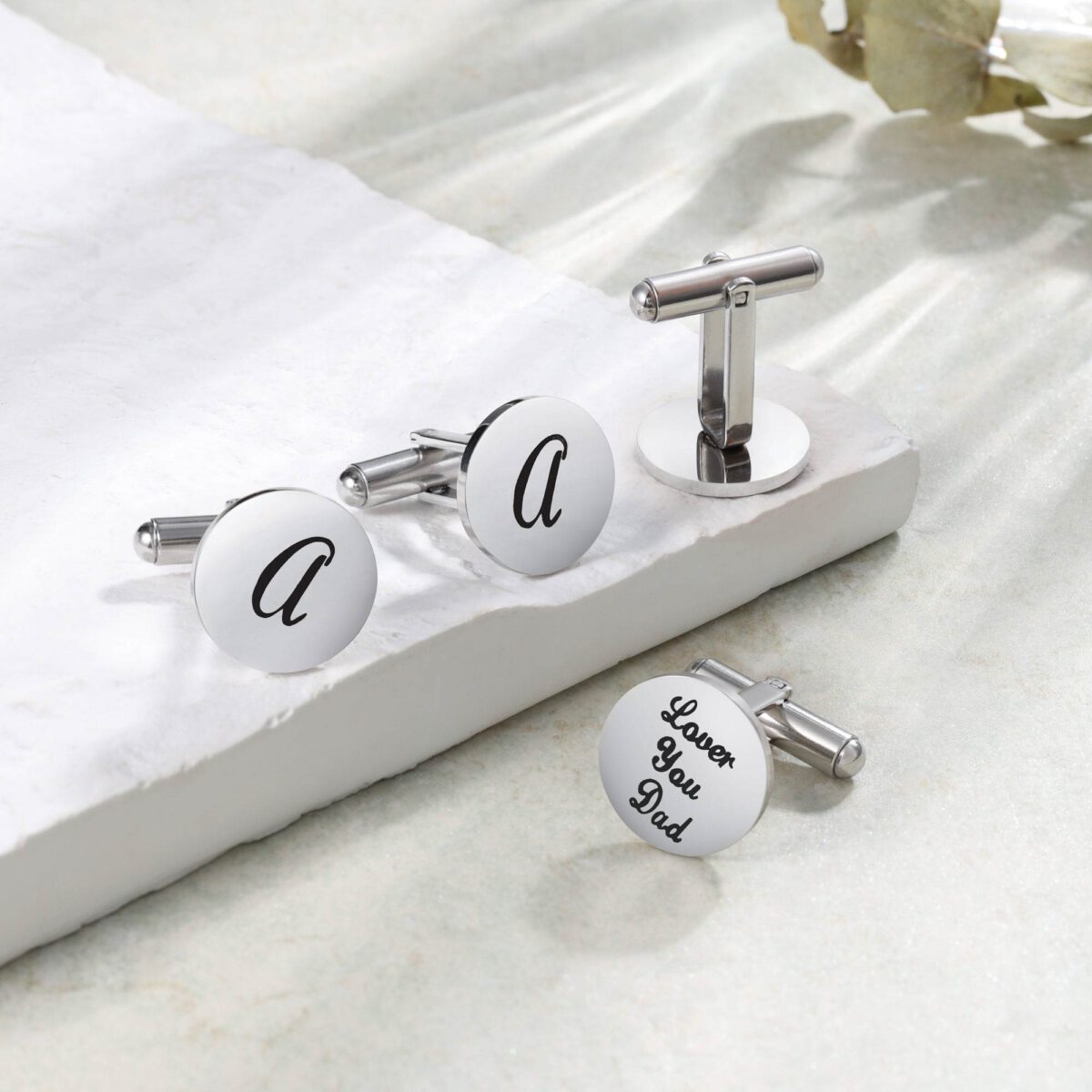 Engraved Silver Cufflinks