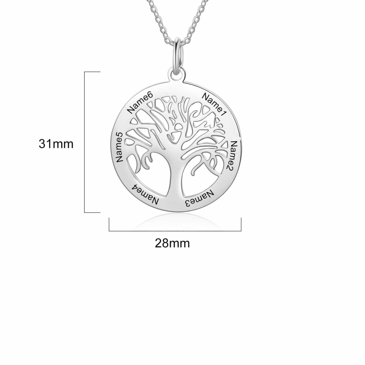 Family Tree Necklace With Names Size Materials