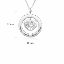 Family Tree Pendant Necklace Size Materials