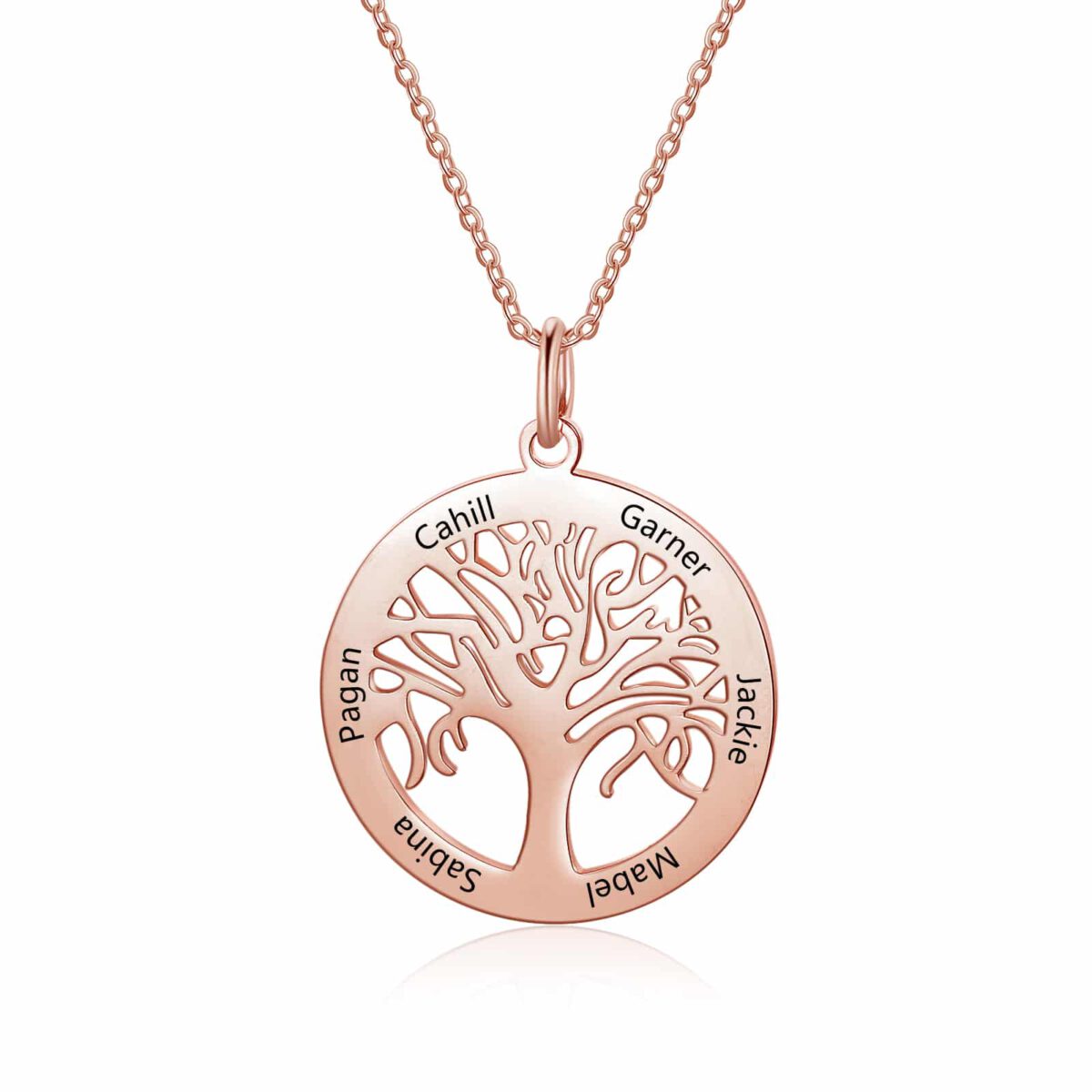 Family Tree Pendant Rose Gold For Mom