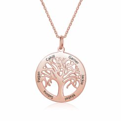 Family Tree Pendant Rose Gold For Mom